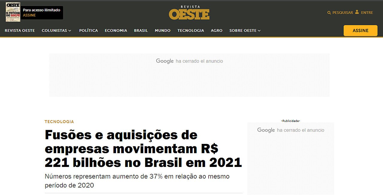 Fuses e aquisies de empresas movimentam R$ 221 bilhes no Brasil em 2021